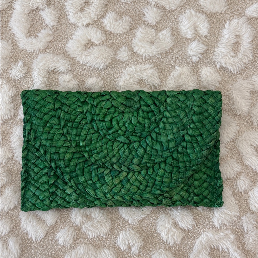 Green Woven Clutch